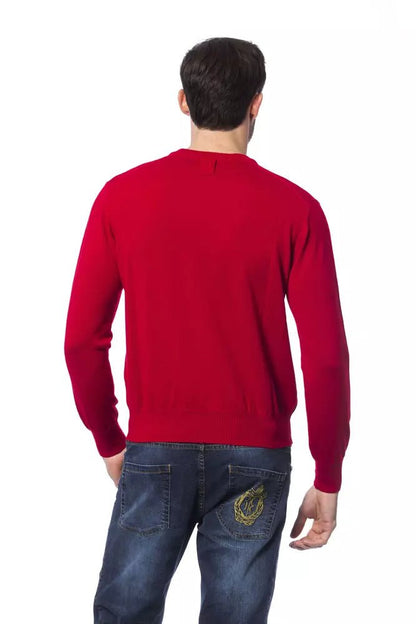 Billionaire Italian Couture Red Merino Wool Men Sweater