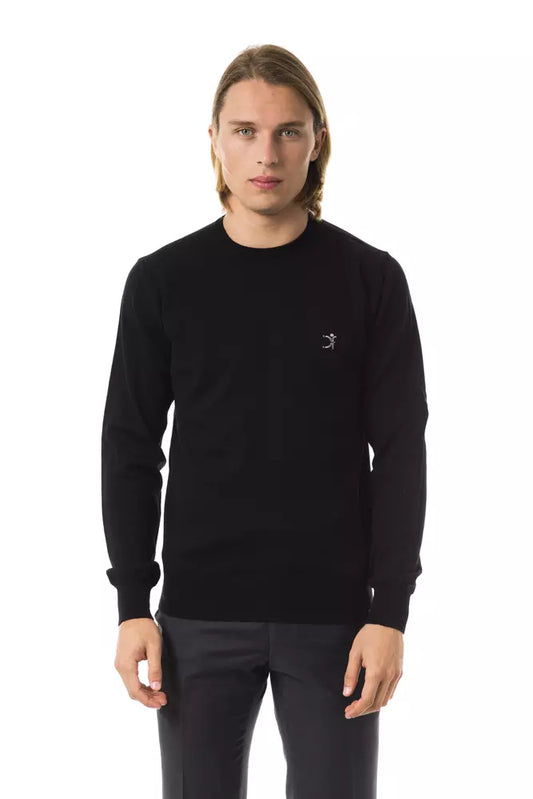 Uominitaliani Black Merino Men Sweater