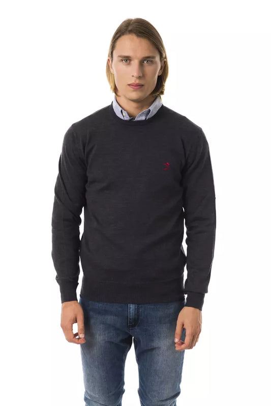 Uominitaliani Gray Merino Men Sweater