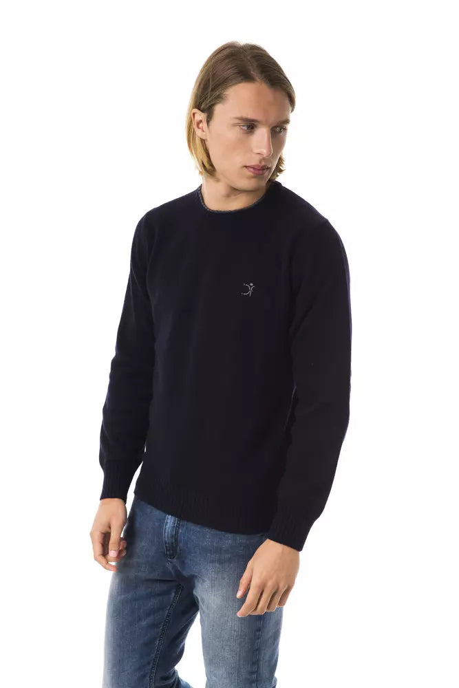 Uominitaliani Blue Wool Men Sweater