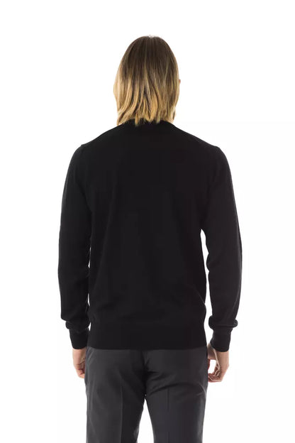 Uominitaliani Black Merino Men Sweater