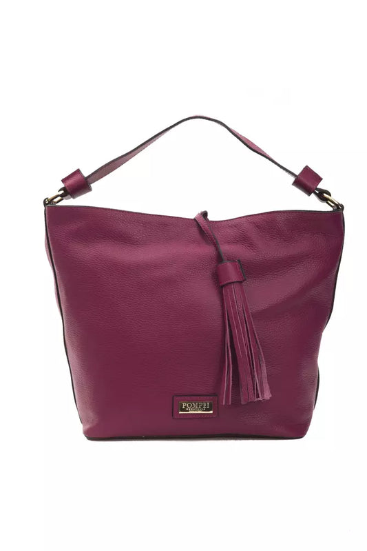 Pompei Donatella Burgundy Leather Women Shoulder Bag