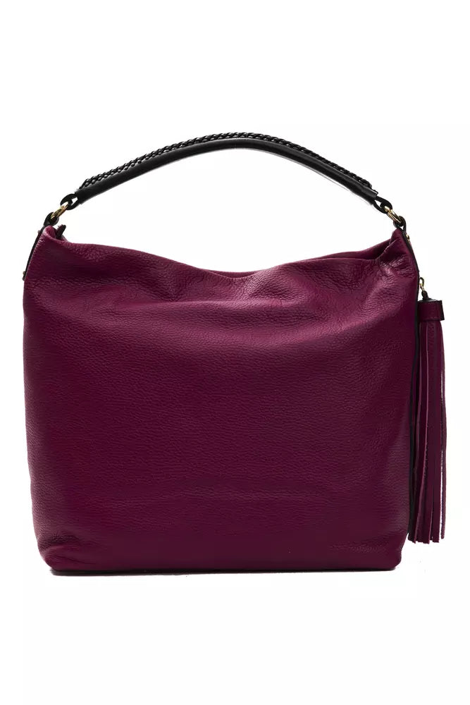 Pompei Donatella Elegant Burgundy Leather Shoulder Bag