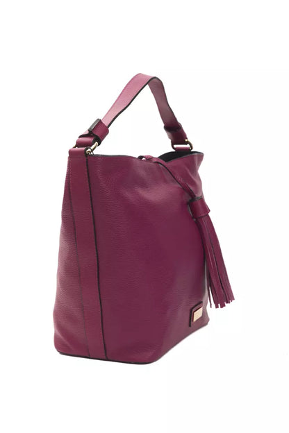 Pompei Donatella Burgundy Leather Women Shoulder Bag