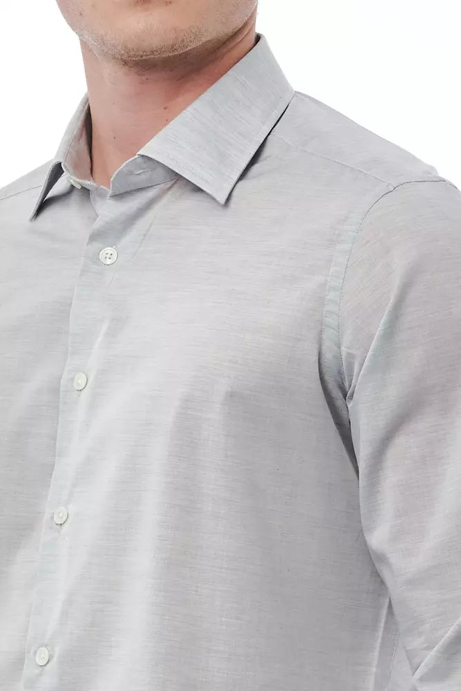 Bagutta Gray Cotton Men Shirt