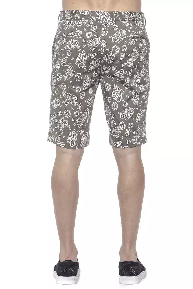 PT Torino Green Cotton Mens Bermuda Short