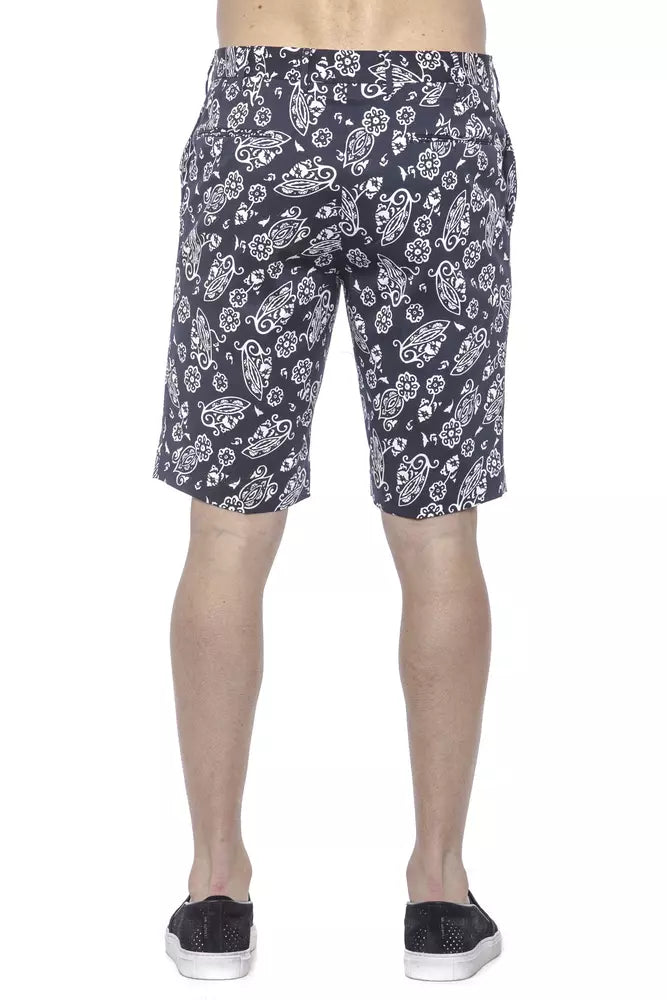 PT Torino Blue Cotton Mens Bermuda Short