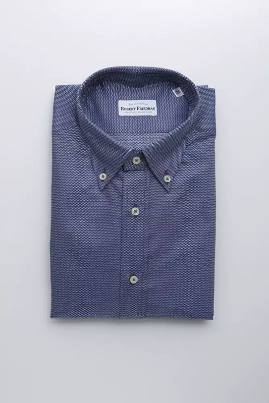 Robert Friedman Blue Cotton Men Shirt