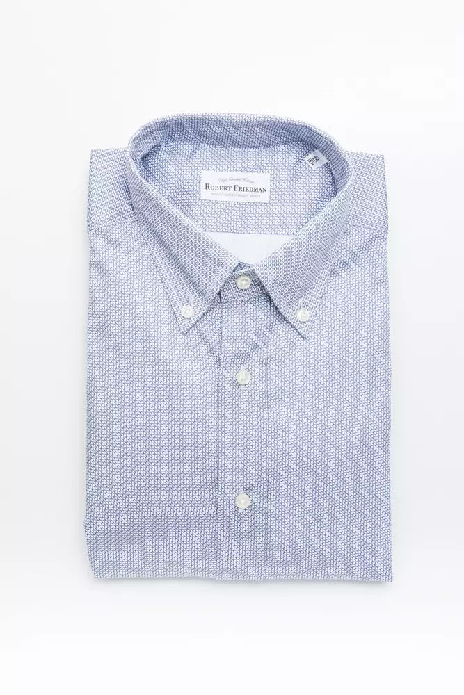 Robert Friedman Light Blue Cotton Men Shirt