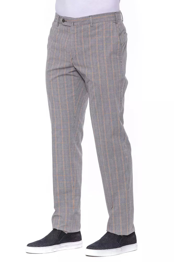 PT Torino Gray Cotton Men Trousers