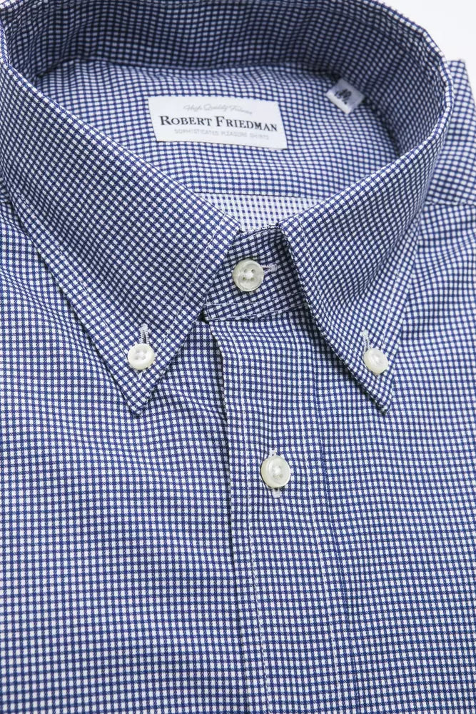 Robert Friedman Blue Cotton Men Shirt