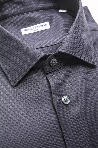 Robert Friedman Blue Cotton Men Shirt