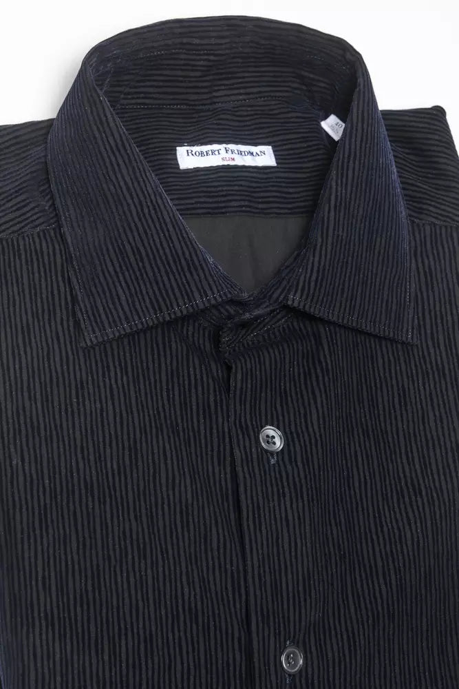 Robert Friedman Black Cotton Men Shirt