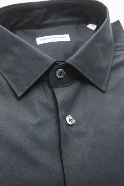 Robert Friedman Black Cotton Men's Shirt