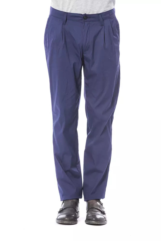 Verri Blue Cotton Men Slim Chino Pant