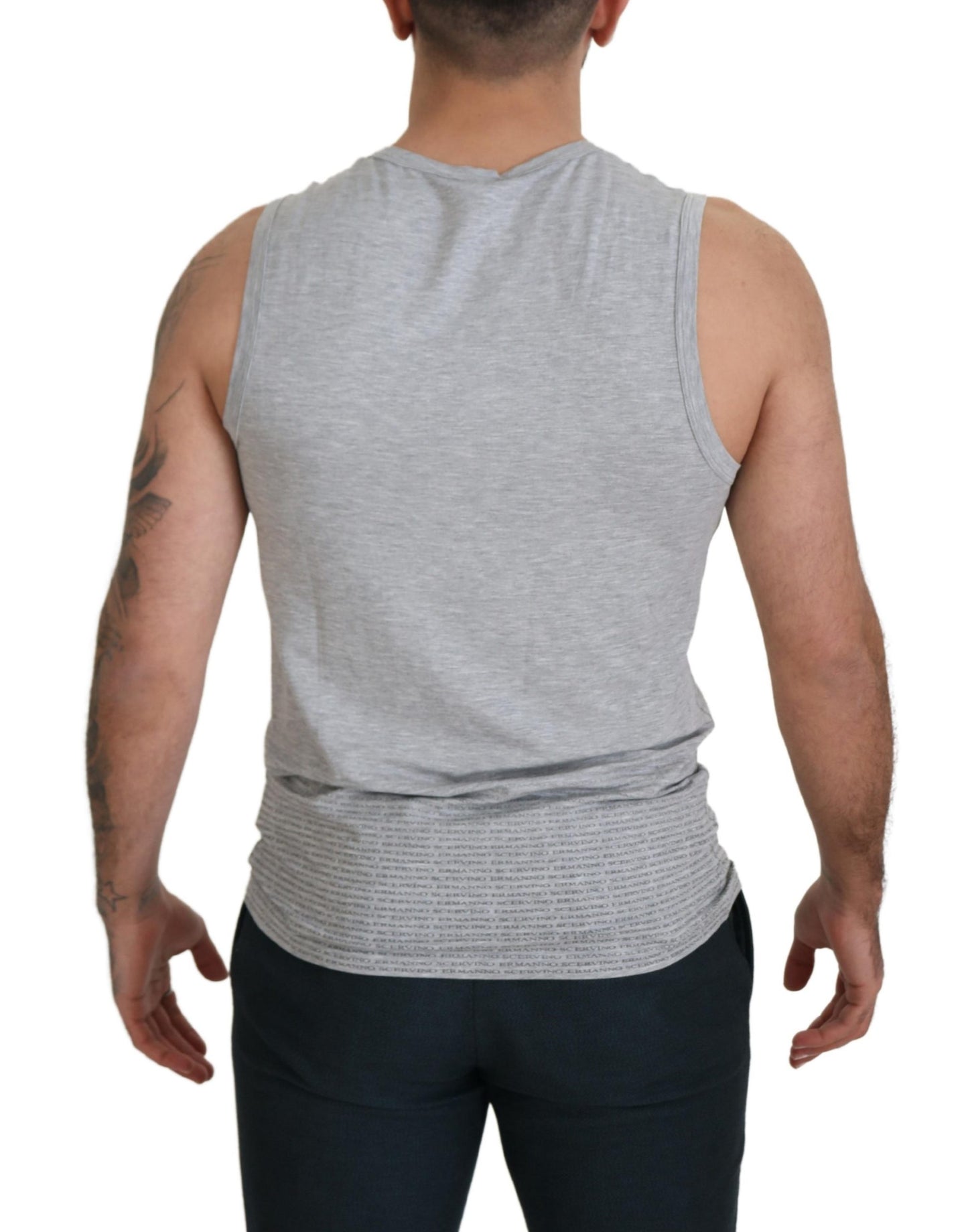 Ermanno Scervino Chic Gray Sleeveless Crewneck Tee