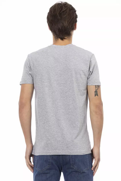 Trussardi Action Gray Cotton Men T-Shirt