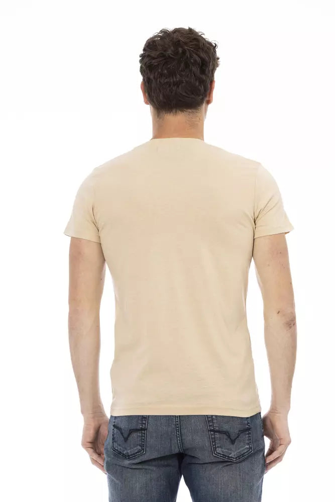 Trussardi Action Beige Cotton Men T-Shirt