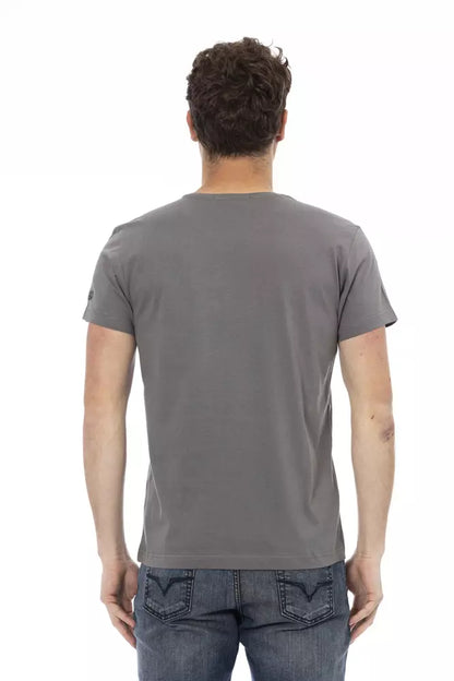 Trussardi Action Gray Cotton Men T-Shirt