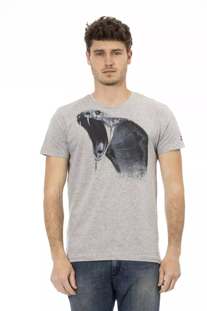 Trussardi Action Gray Cotton Men T-Shirt