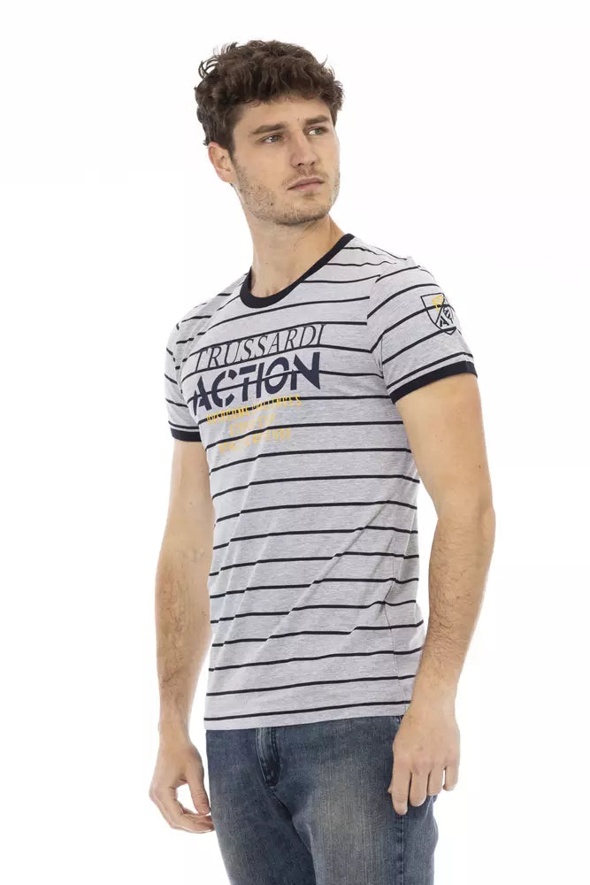 Trussardi Action Gray Cotton Men T-Shirt