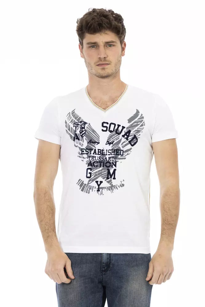 Trussardi Action White Cotton Men T-Shirt