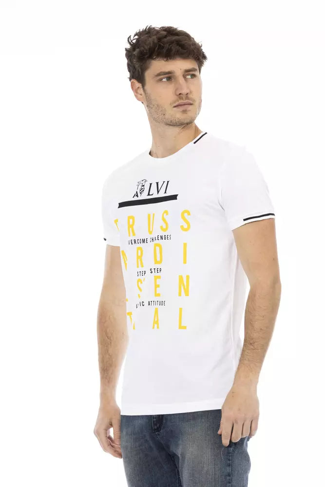 Trussardi Action White Cotton Men T-Shirt