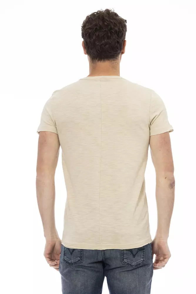 Trussardi Action Beige Cotton Men T-Shirt