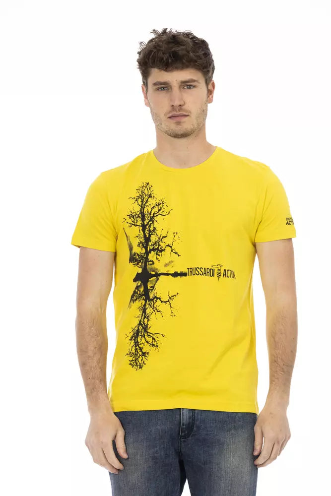 Trussardi Action Yellow Cotton Men T-Shirt