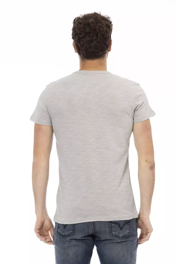 Trussardi Action Gray Cotton Men T-Shirt