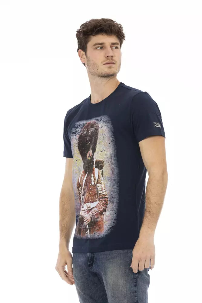 Trussardi Action Blue Cotton Men T-Shirt