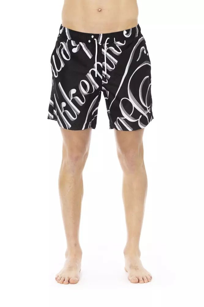 Bikkembergs Black Polyester Men Swim Short