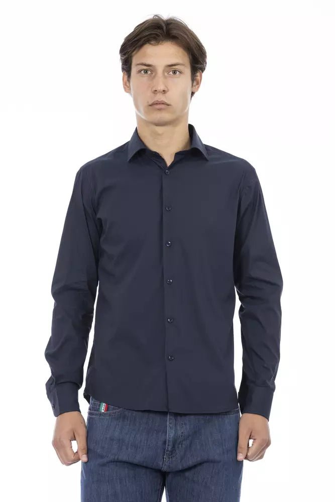 Baldinini Trend Blue Cotton Men Shirt