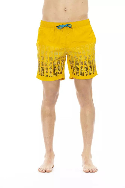 Bikkembergs Yellow Polyester Men Swim Short