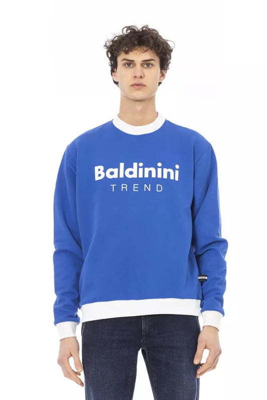 Baldinini Trend Blue Cotton Men Sweater