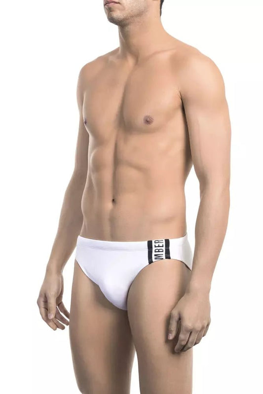 Bikkembergs White Polyamide Men Swimwear