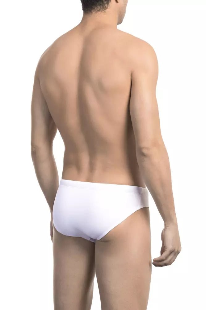 Bikkembergs Chic White Speedo with Side Print Detail