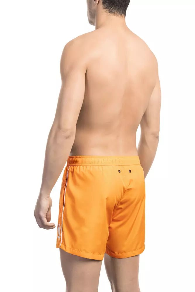 Bikkembergs Orange Polyester Men Swim Short