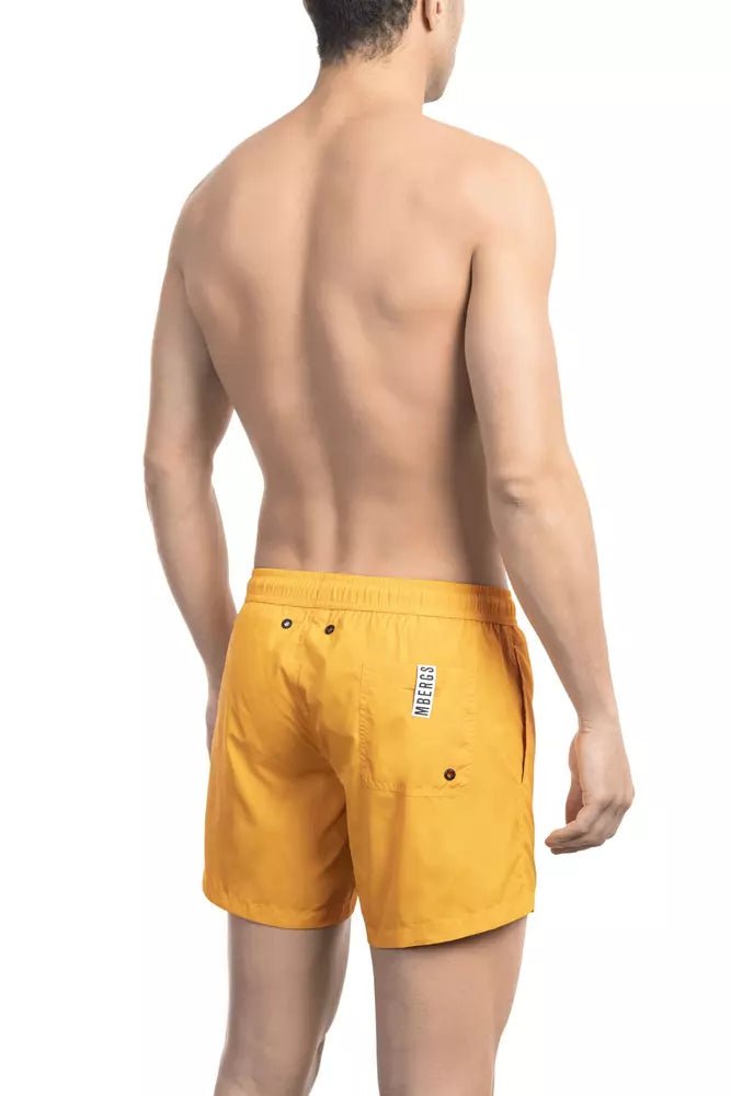 Bikkembergs Sleek Orange Swim Shorts with Iconic Tape Detail