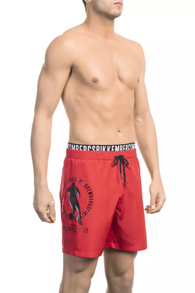 Bikkembergs Red Polyester Men Swim Short