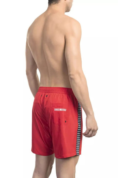 Bikkembergs Red Swim Shorts with Back Pocket Detail