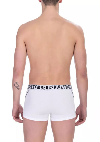 Bikkembergs White Cotton Men's Trunk Underwear