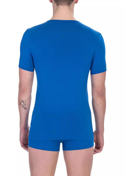 Bikkembergs Sleek Blue Crew Neck Cotton Tee