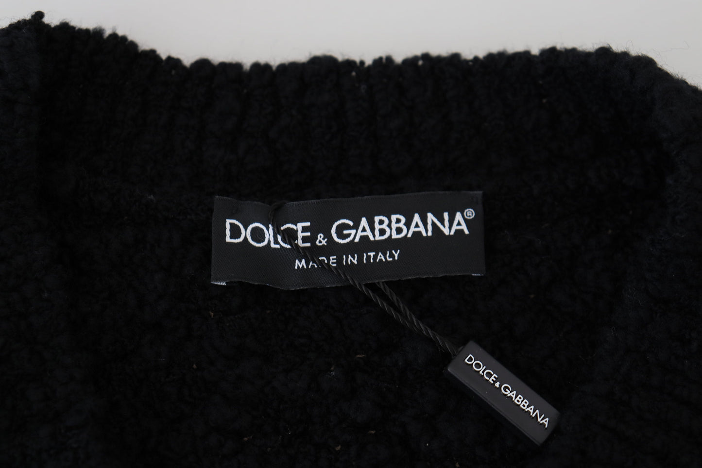 Dolce & Gabbana Elegant Black Wool-Blend V-Neck Sweater