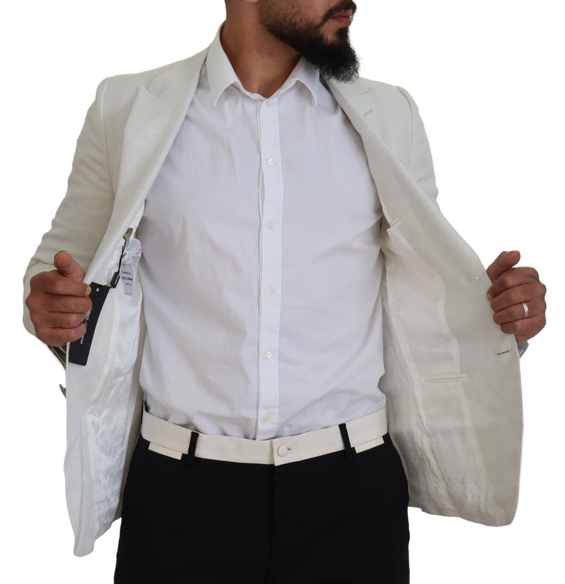 Dolce & Gabbana Elegant White Sicilia Single Breasted Blazer