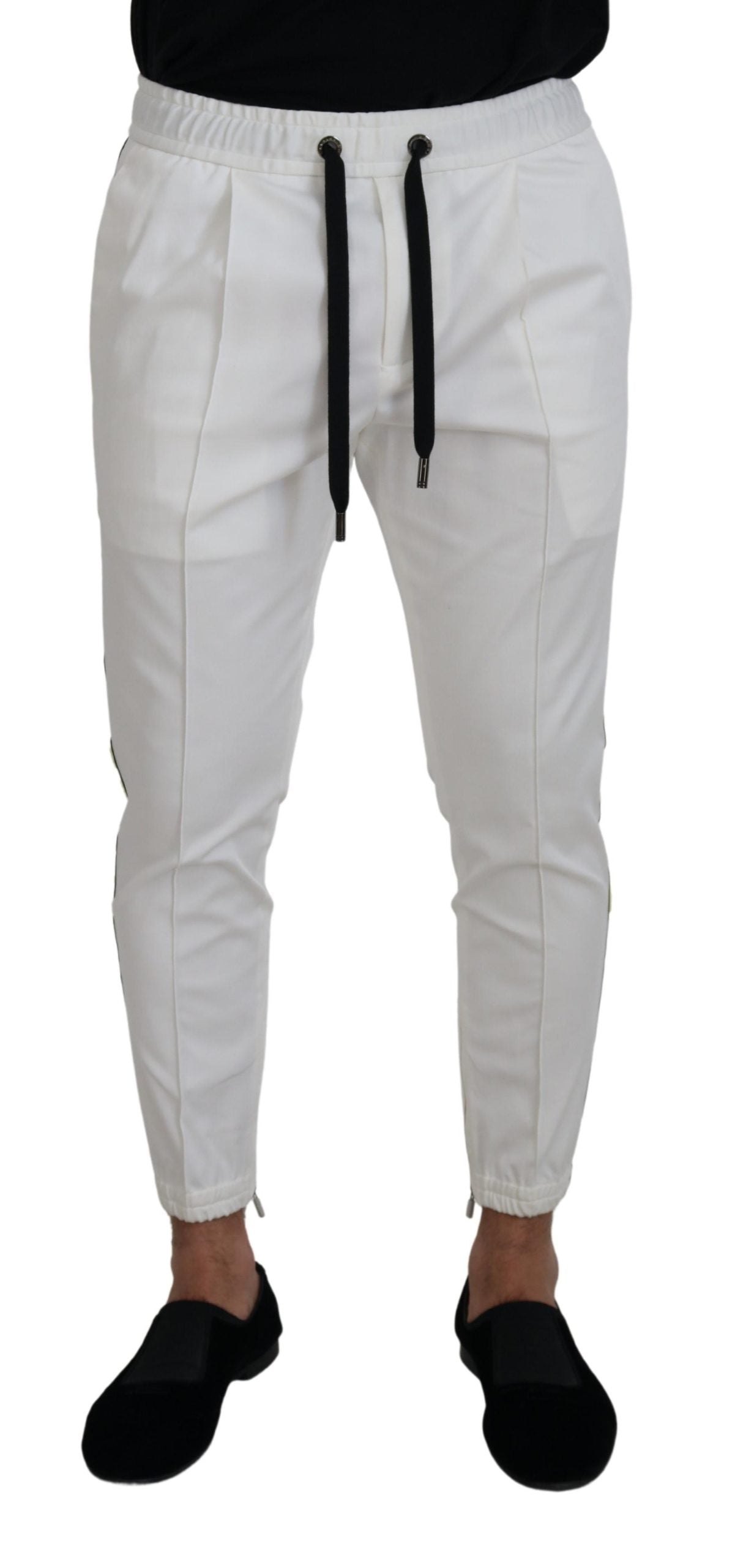 Dolce & Gabbana Elegant White Cotton Jogger Pants