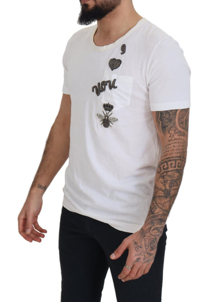 Dolce & Gabbana Elegant White Crewneck Cotton Silk Tee