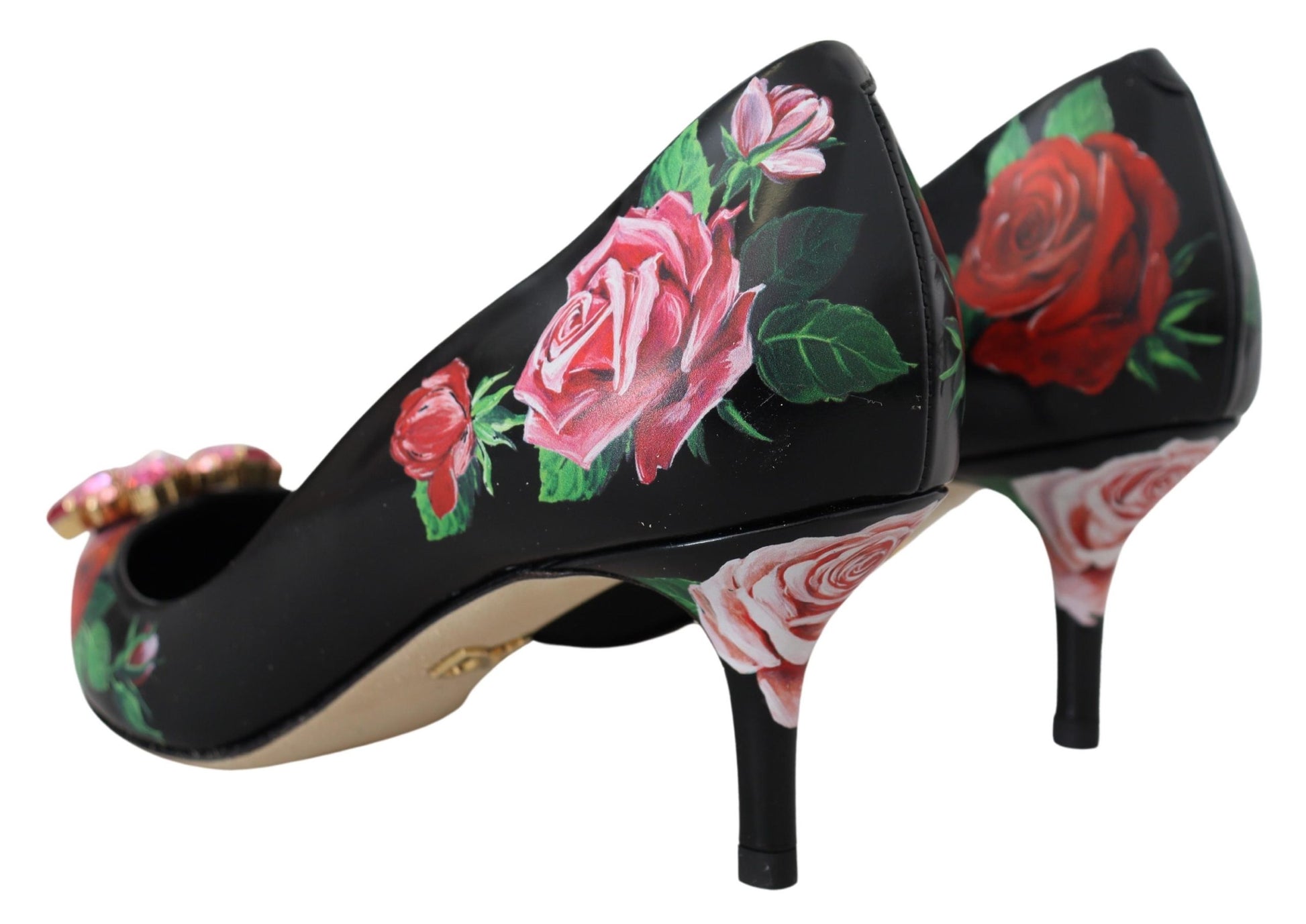 Dolce & Gabbana Elegant Floral Crystal Pumps