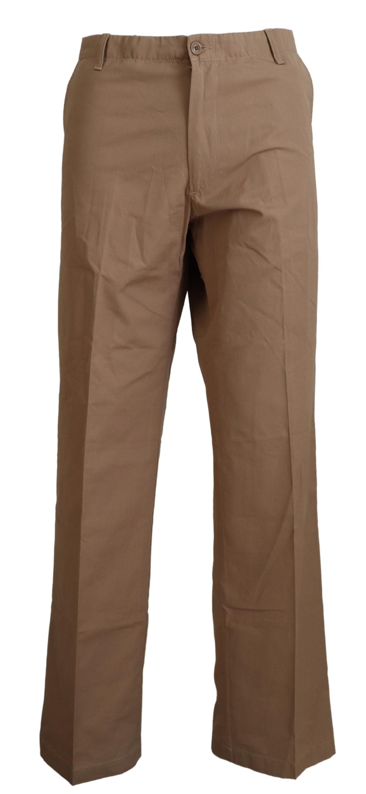 GF Ferre Elegant Brown Straight Fit Chinos