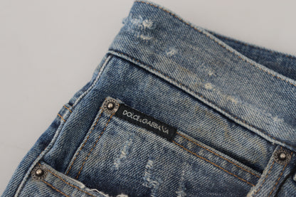 Dolce & Gabbana Stunning Tattered Denim Italian Jeans